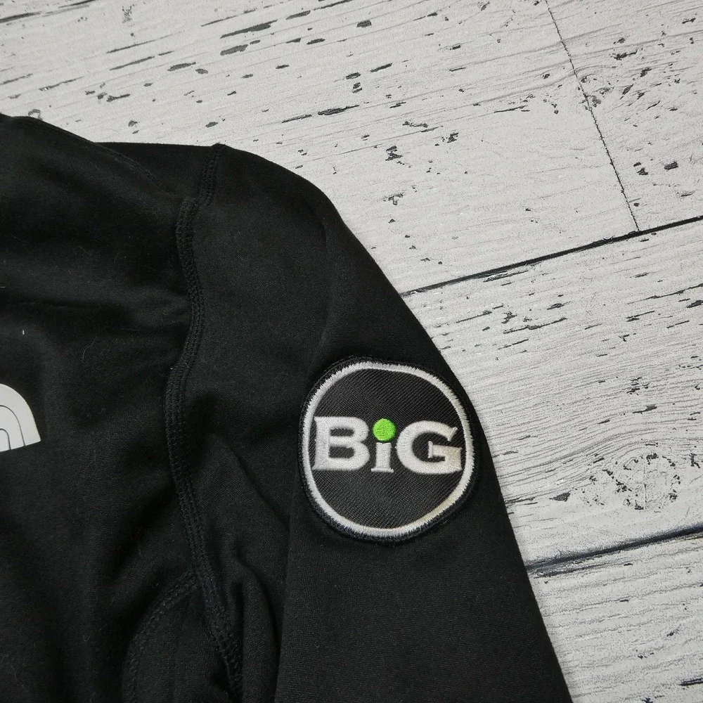 The North Face Jacket Mens Medium Black 1/4 Zip Softshell Pullover BiG Logo